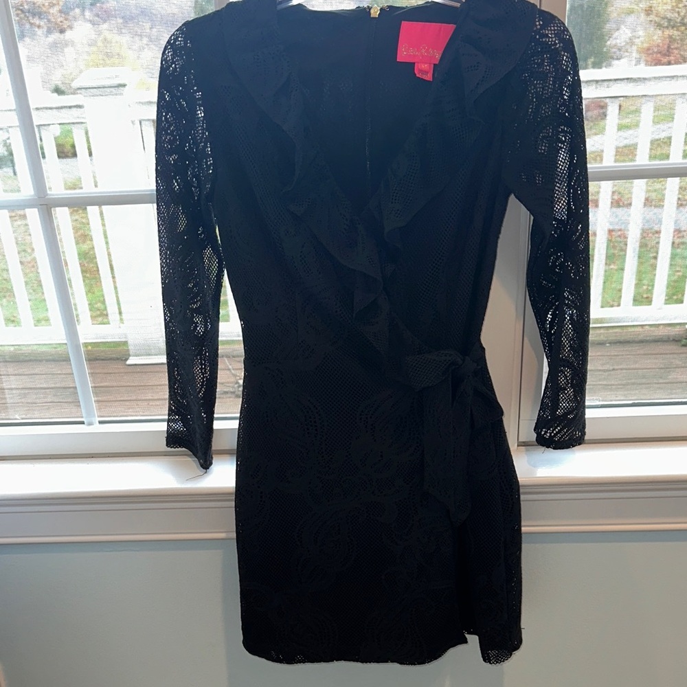 Lilly Pulitzer Black Lace Long Sleeve Romper, new without tags
